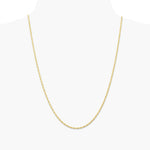 14K Yellow Gold 1.55mm Carded Cable Rope Chain Necklace 16"-24" - Product Photo