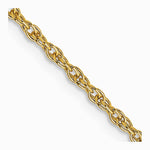 14K Yellow Gold 1.55mm Carded Cable Rope Chain Necklace 16"-24" - Product Photo