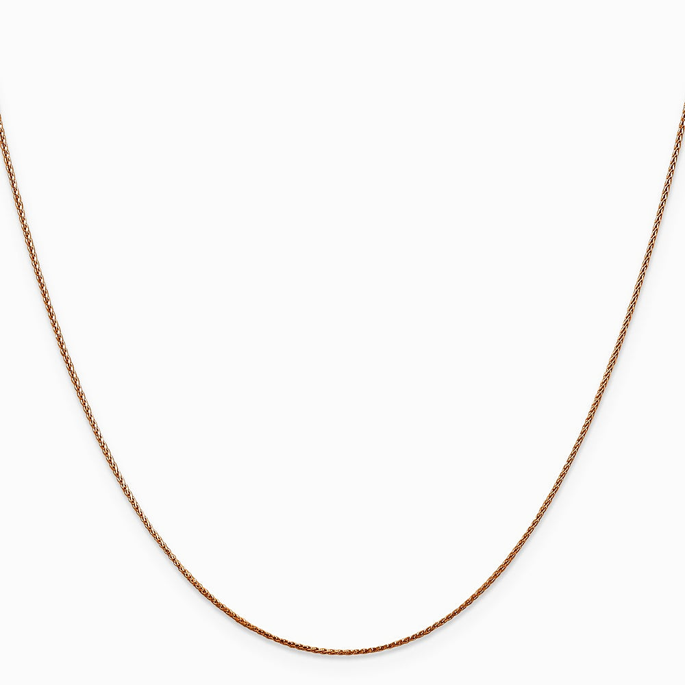 14K Rose Gold .85mm Spiga Chain Necklace 16"-24" - Product Photo