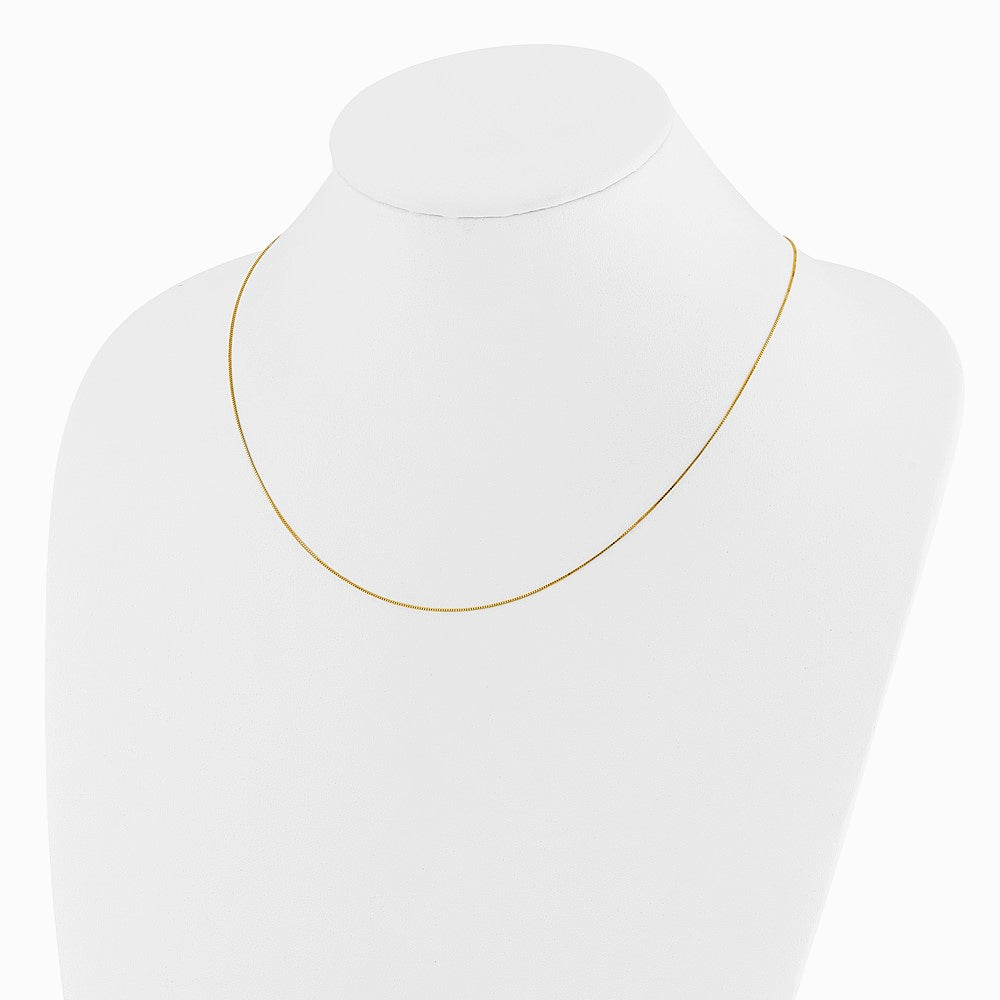 14K Yellow Gold Adjustable .55mm Baby Box Chain Necklace 22"-30" - Product Photo