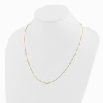 14K Yellow Gold Adjustable .55mm Baby Box Chain Necklace 22"-30" - Product Photo