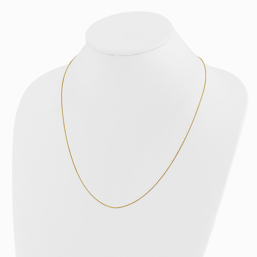 14K Yellow Gold Adjustable .55mm Baby Box Chain Necklace 22"-30" - Product Photo