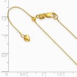 14K Yellow Gold Adjustable .55mm Baby Box Chain Necklace 22"-30" - Product Photo