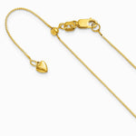 14K Yellow Gold Adjustable .55mm Baby Box Chain Necklace 22"-30" - Product Photo