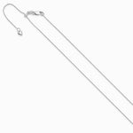 14K White Gold Adjustable .8mm Diamond-Cut Wheat Chain Necklace 22"-26" - Product Photo