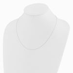 14K White Gold Adjustable .8mm Diamond-Cut Wheat Chain Necklace 22"-26" - Product Photo