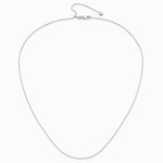 14K White Gold Adjustable .8mm Diamond-Cut Wheat Chain Necklace 22"-26" - Product Photo