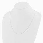 14K White Gold Adjustable .8mm Diamond-Cut Wheat Chain Necklace 22"-26" - Product Photo
