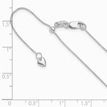 14K White Gold Adjustable .8mm Diamond-Cut Wheat Chain Necklace 22"-26" - Product Photo