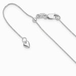 14K White Gold Adjustable .8mm Diamond-Cut Wheat Chain Necklace 22"-26" - Product Photo