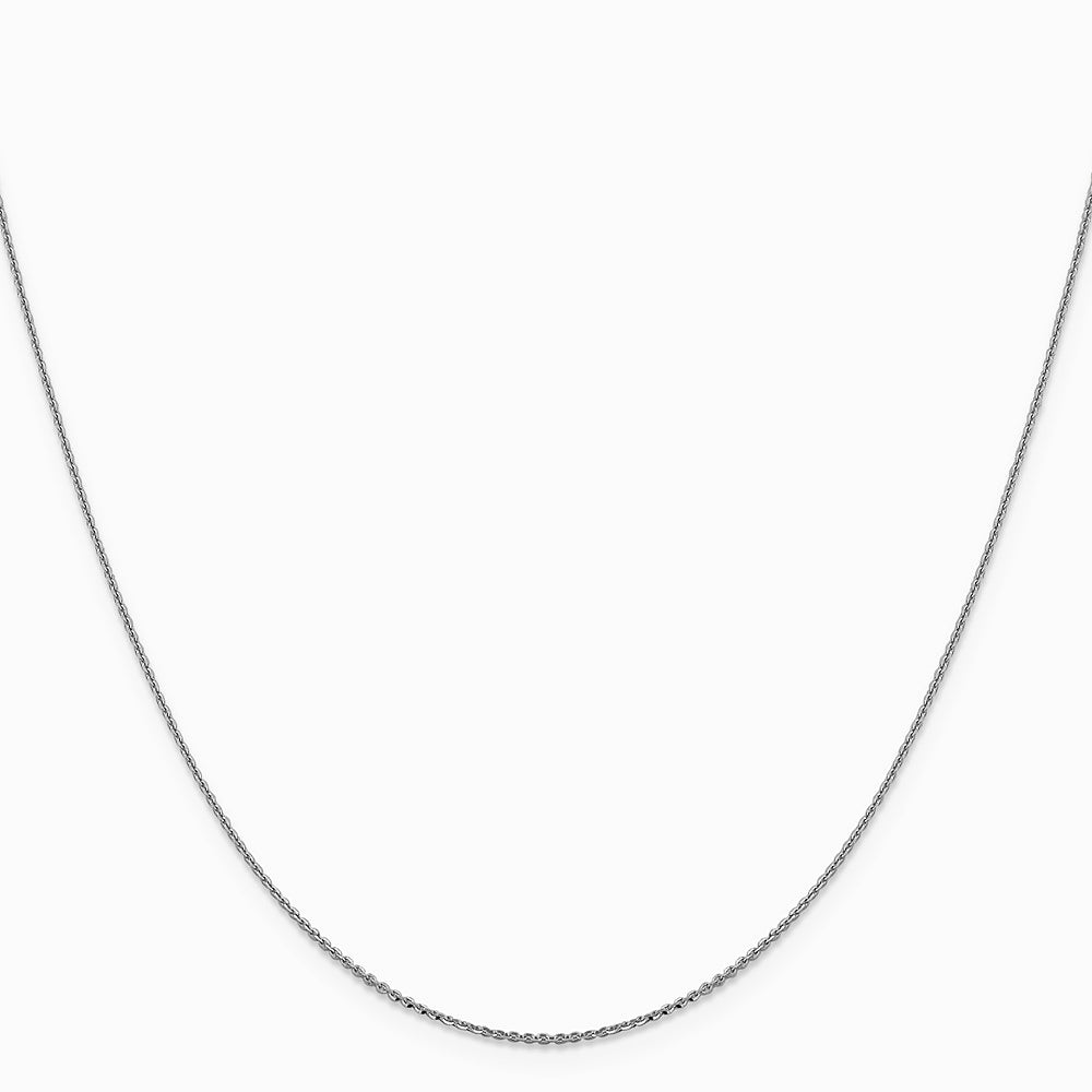 14K White Gold 1.0 mm Diamond-Cut Cable Chain Necklace 16"-24" - Product Photo