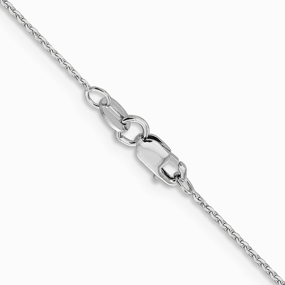 14K White Gold 1.0 mm Diamond-Cut Cable Chain Necklace 16"-24" - Product Photo