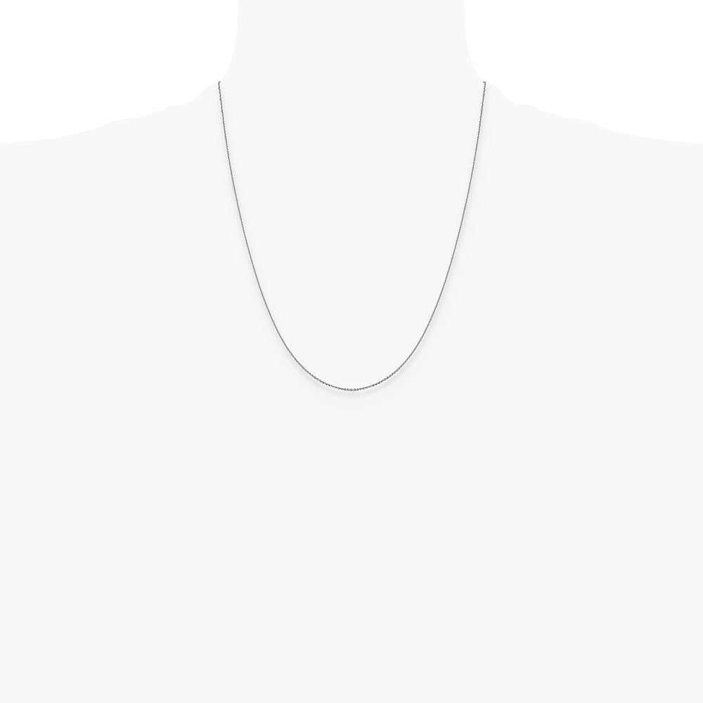 14K White Gold 1.0 mm Diamond-Cut Cable Chain Necklace 16"-24" - Product Photo