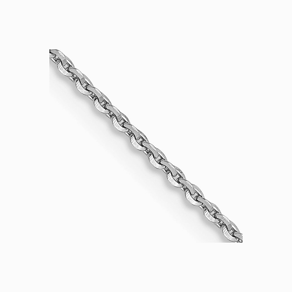 14K White Gold 1.0 mm Diamond-Cut Cable Chain Necklace 16"-24"