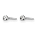 Inverness 14k White Gold 2mm CZ Post Earrings - Product Photo
