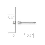 Inverness 14k White Gold 2mm CZ Post Earrings - Product Photo