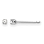 Inverness 14k White Gold 2mm CZ Post Earrings - Product Photo