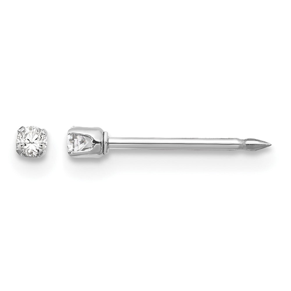 14K White Gold 2mm CZ Post Earrings