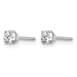 Inverness 14k White Gold 3mm CZ Post Earrings - Product Photo