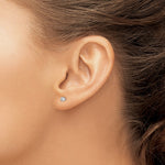 Inverness 14k White Gold 3mm CZ Post Earrings - Product Photo