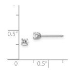 Inverness 14k White Gold 3mm CZ Post Earrings - Product Photo