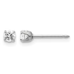 Inverness 14k White Gold 3mm CZ Post Earrings - Product Photo