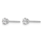 Inverness 14k White Gold 3mm Square CZ Post Earrings - Product Photo
