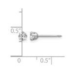Inverness 14k White Gold 3mm Square CZ Post Earrings - Product Photo