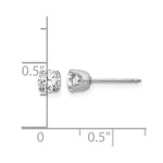 Inverness 14k White Gold 4.25mm CZ Post Earrings - Product Photo
