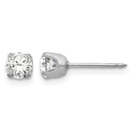 Inverness 14k White Gold 4.25mm CZ Post Earrings - Product Photo