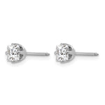 Inverness 14k White Gold 5mm Sq CZ Post Earrings - Product Photo