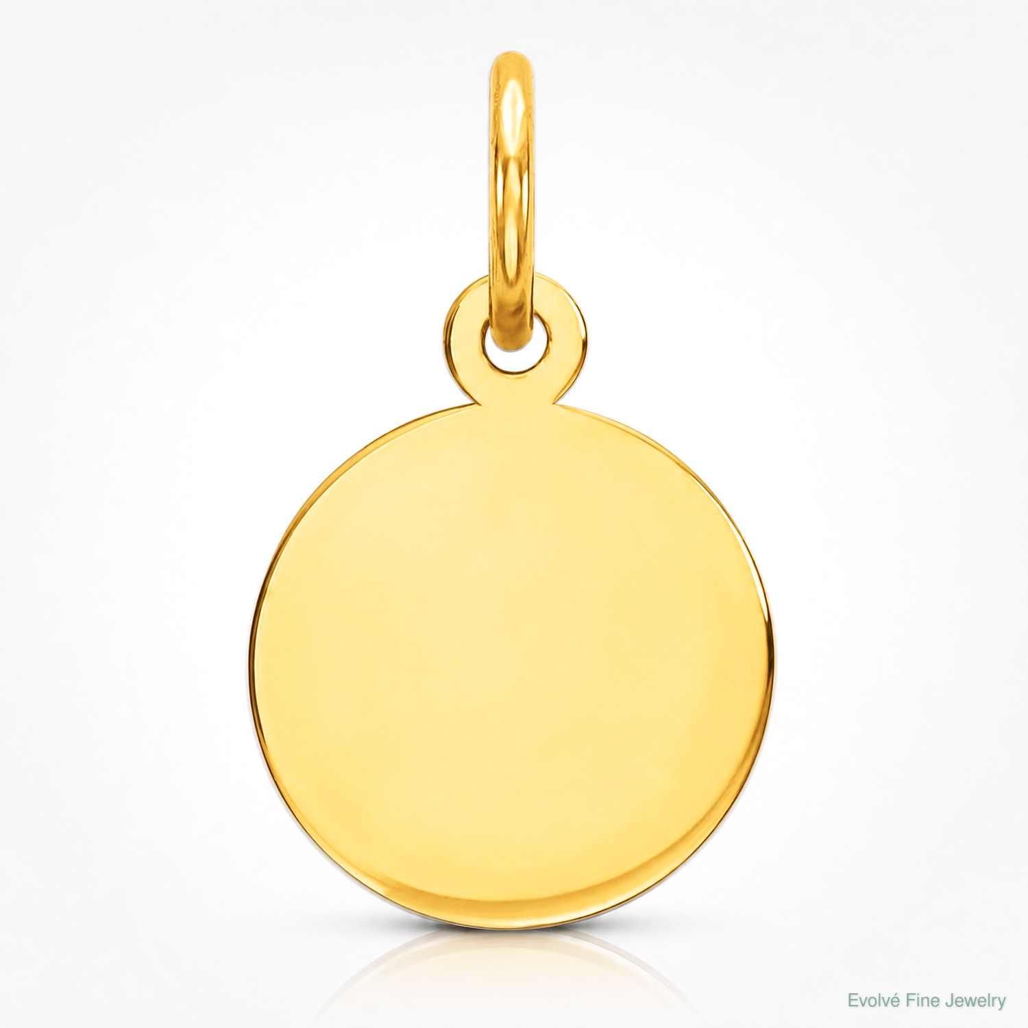 14k Plain .013 Gauge Circular Engravable Disc Charm - Lifestyle View