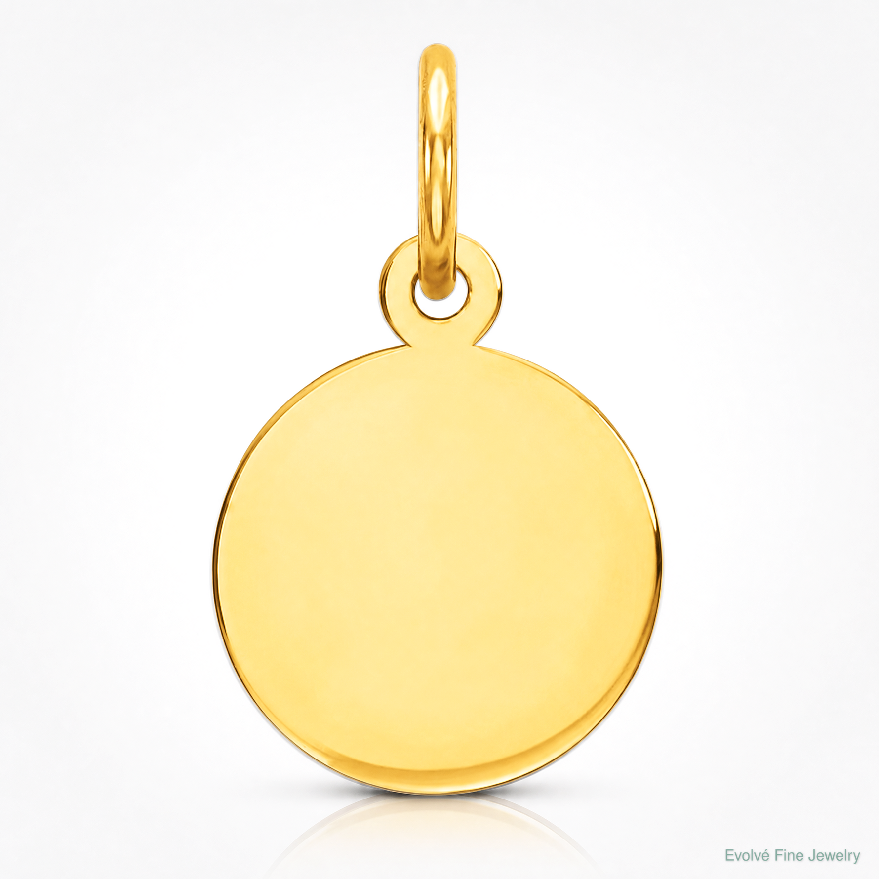 14k Plain .013 Gauge Circular Engravable Disc Charm - Lifestyle View