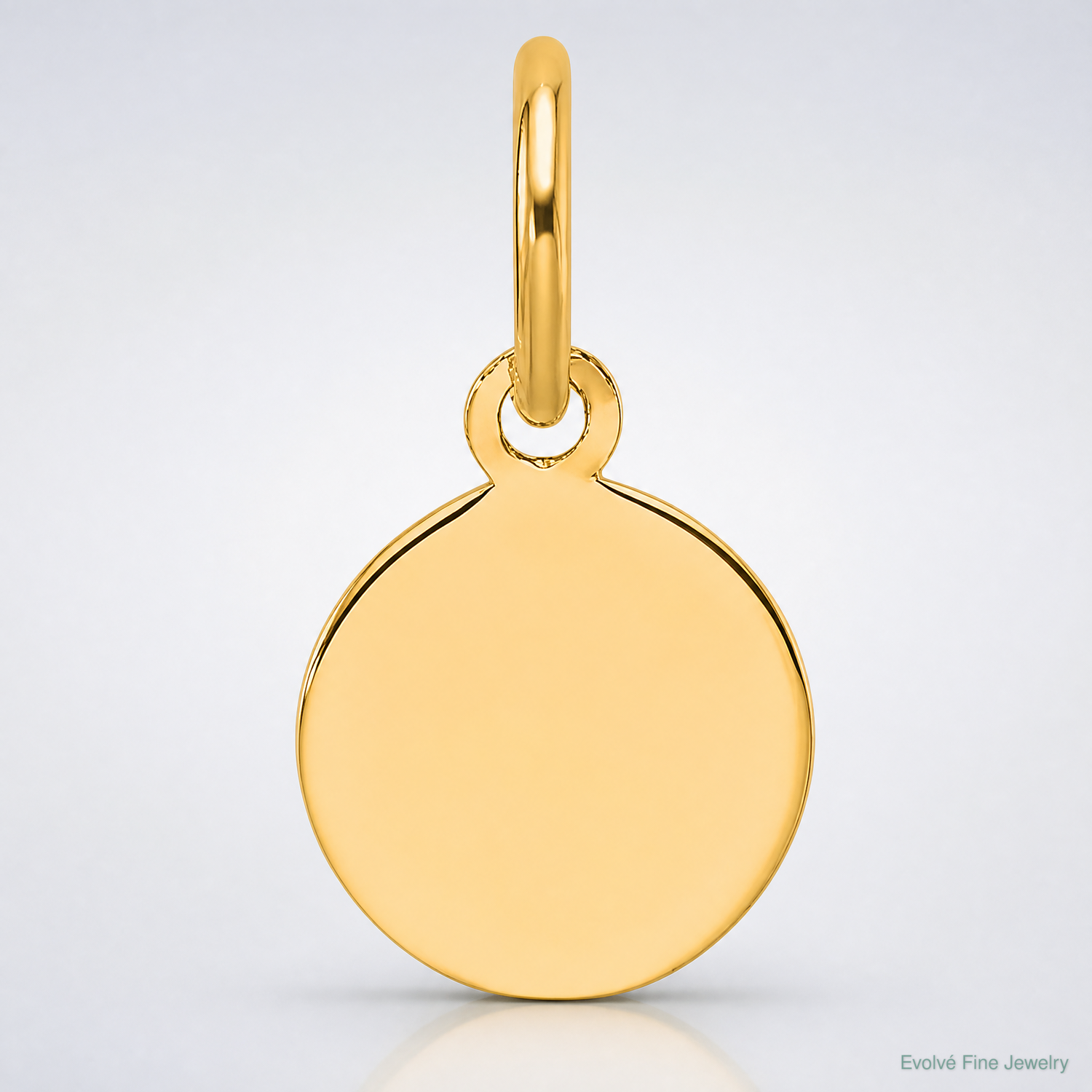 14k Plain .013 Gauge Circular Engravable Disc Charm - Lifestyle View