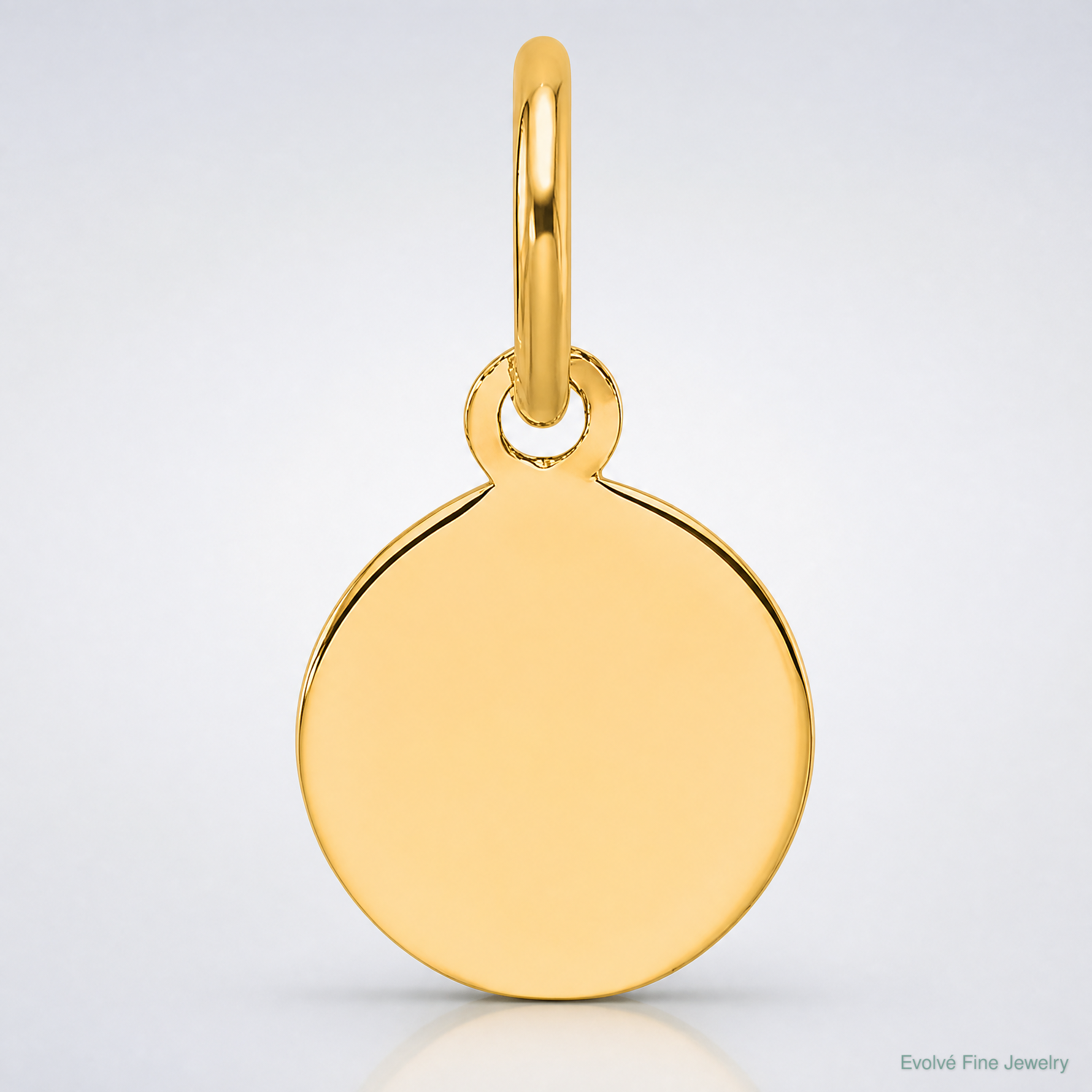 14k Plain .013 Gauge Circular Engravable Disc Charm - Lifestyle View