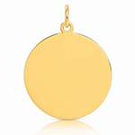 14k Plain .013 Gauge Circular Engravable Disc Charm - Lifestyle View