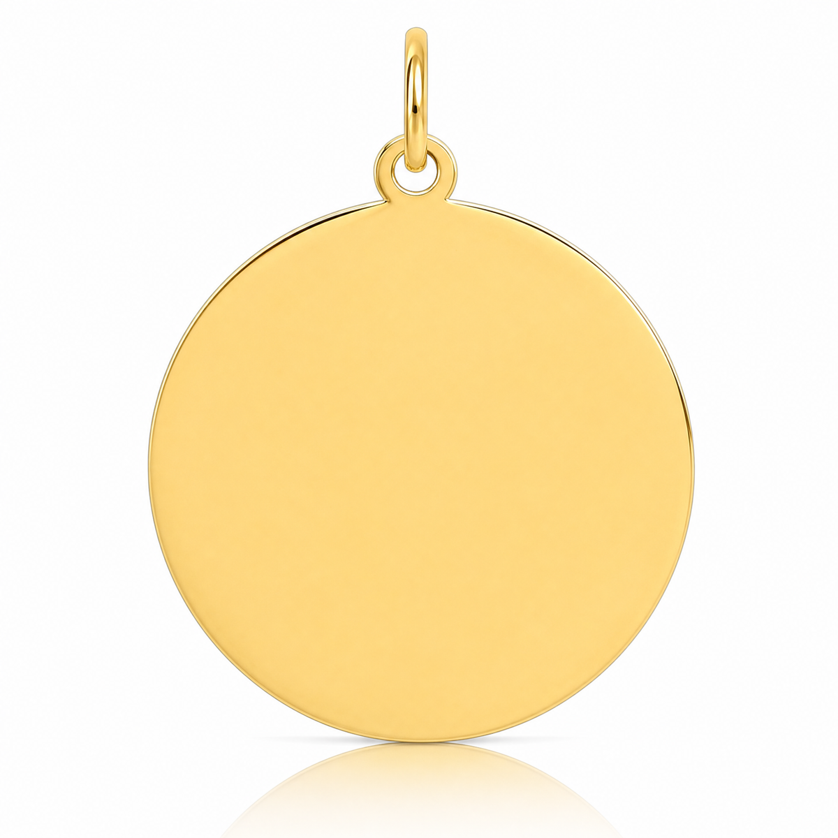 14k Plain .013 Gauge Circular Engravable Disc Charm - Lifestyle View