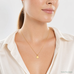 14k Plain .013 Gauge Circular Engravable Disc Charm - Model Shot