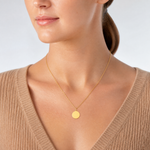 14k Plain .013 Gauge Circular Engravable Disc Charm - Model Shot