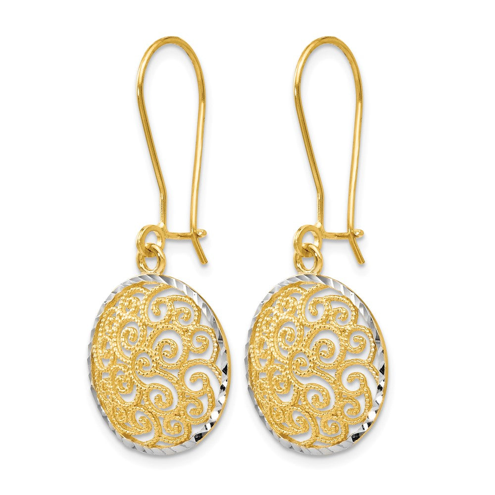 Leslie's 14K Two-tone Filigree Dangle Earrings - Product Photo