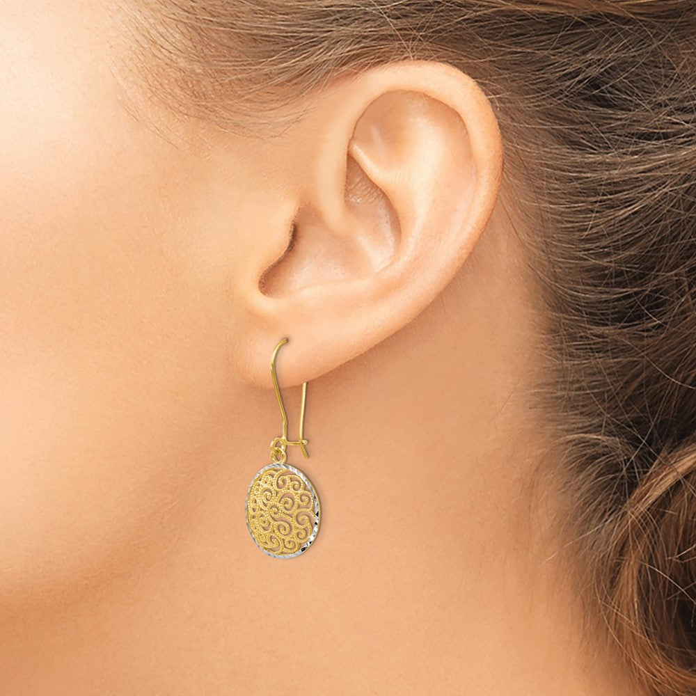 Leslie's 14K Two-tone Filigree Dangle Earrings - Product Photo