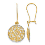 Leslie's 14K Two-tone Filigree Dangle Earrings - Product Photo