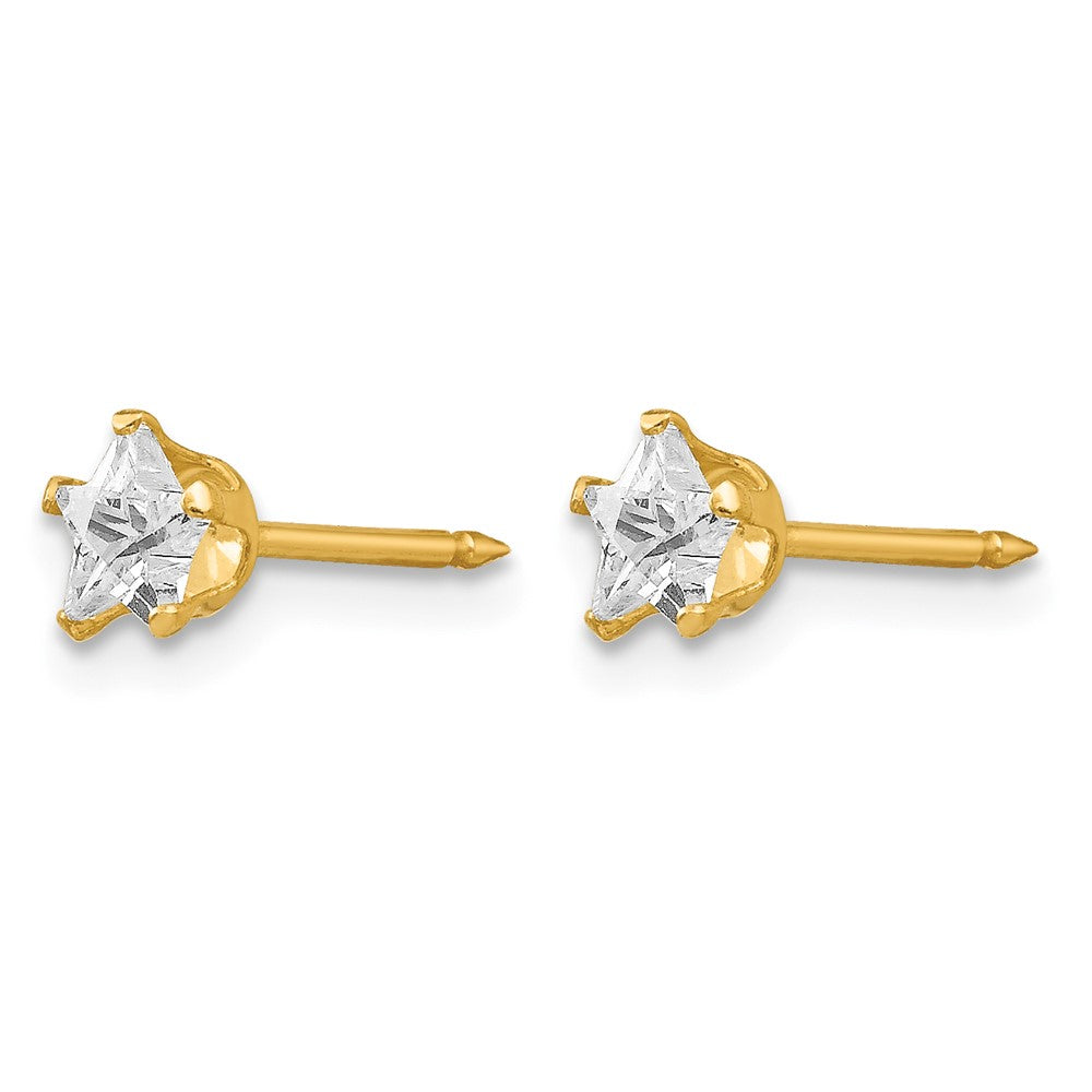 Inverness 14k 4mm Star CZ Post Earrings - Product Photo