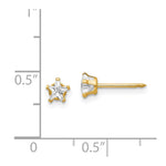 Inverness 14k 4mm Star CZ Post Earrings - Product Photo