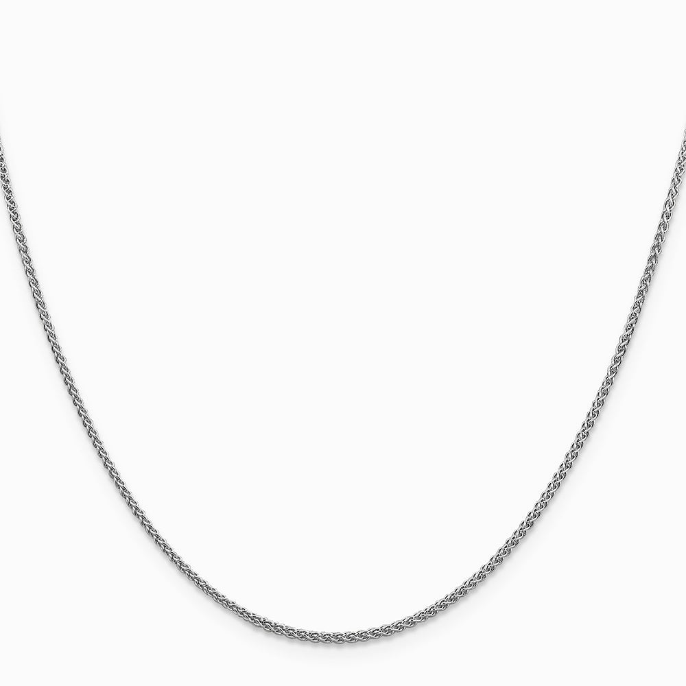 14K White Gold 1.5 mm Spiga Chain Necklace 16"-24" - Product Photo