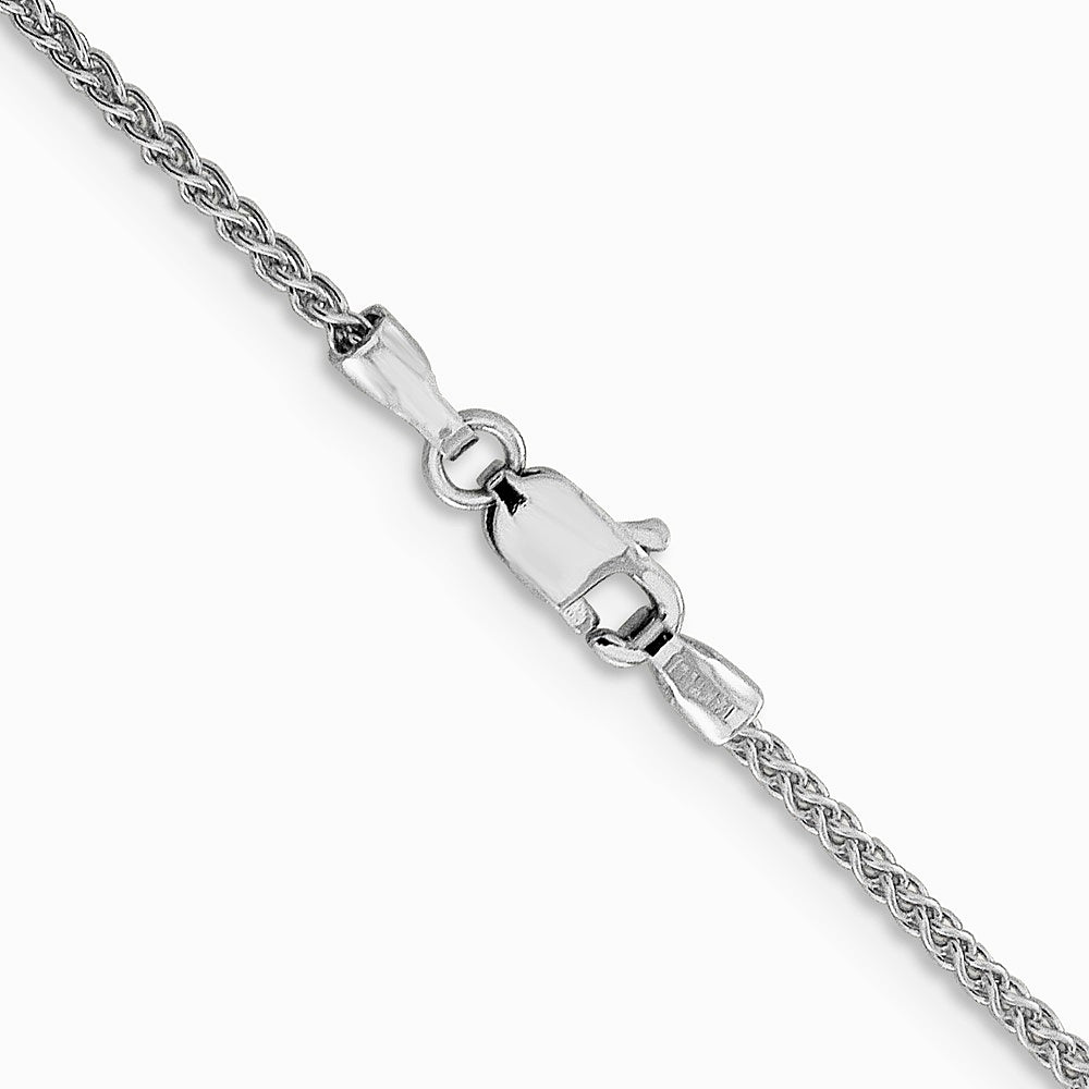 14K White Gold 1.5 mm Spiga Chain Necklace 16"-24" - Product Photo