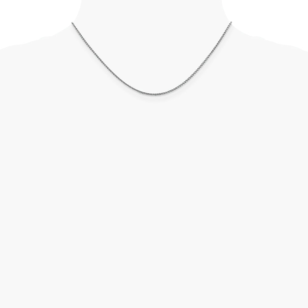 14K White Gold 1.5 mm Spiga Chain Necklace 16"-24" - Product Photo