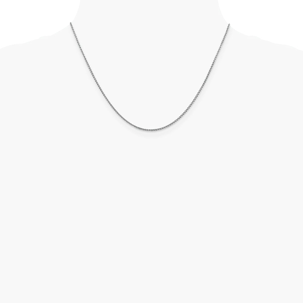 14K White Gold 1.5 mm Spiga Chain Necklace 16"-24" - Product Photo