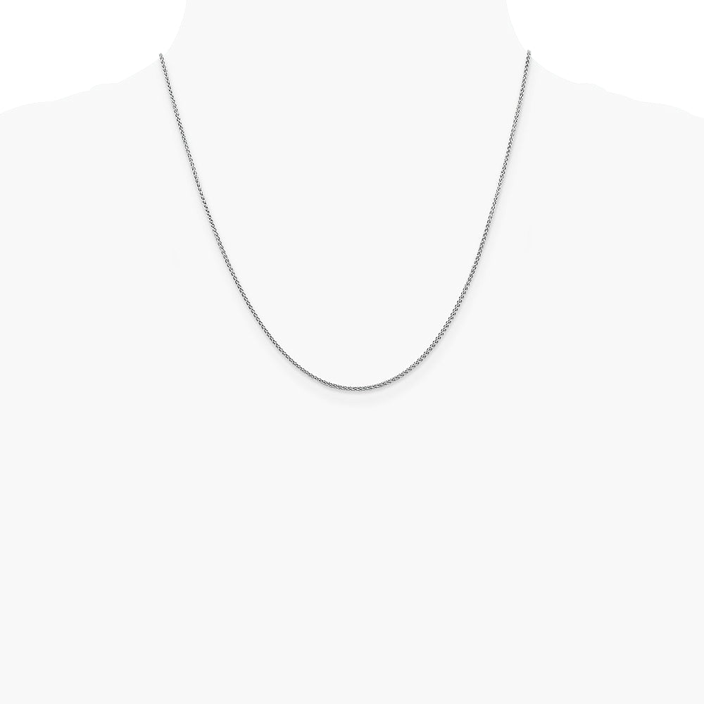 14K White Gold 1.5 mm Spiga Chain Necklace 16"-24" - Product Photo