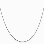 14K White Gold .8mm Box with Lobster Clasp Chain Necklace 16"-30" - Product Photo